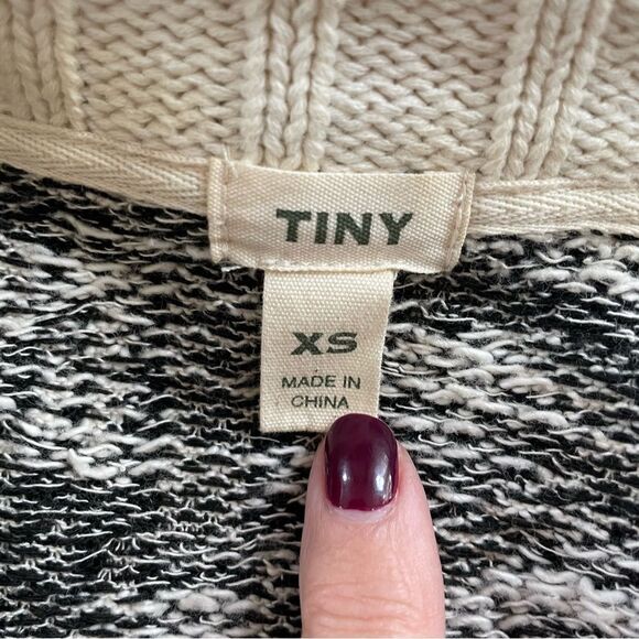 Anthropologie Tiny Black Cream Southwestern Pattern Waterfall Open Cardigan XS - Picture 7 of 9